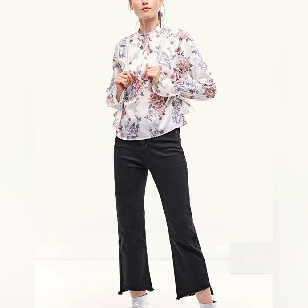 Floral Bird Printed Blouse